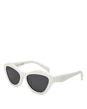 Shop Prada Symbole Butterfly Sunglasses, 55mm In White/gray Solid