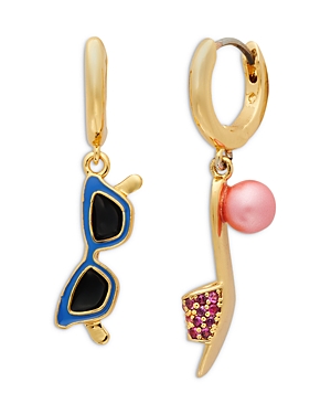 Sweet Treasures Sunglasses & Sandals Asymmetrical Charm Hoop Earrings