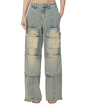 High Rise Cargo Jeans in Mellow