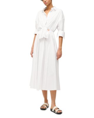 STAUD - Lisa Front Cutout Shirt Dress