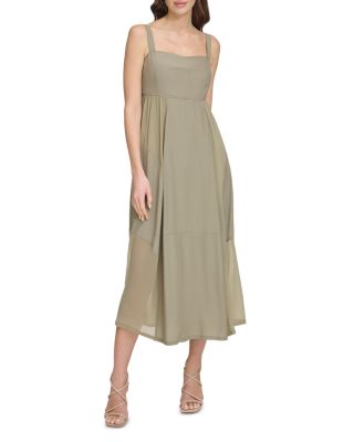 Dkny Mixed Media Midi Dress