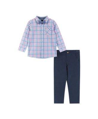 Andy & Evan - Boys' Plaid Buttondown and Pants Set - Little Kid, Big Kid