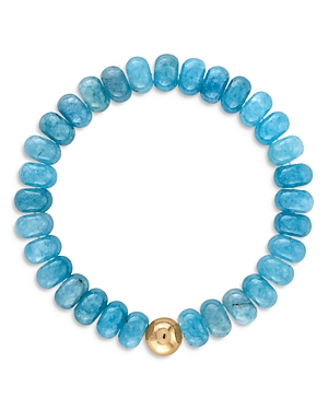 Shop Alexa Leigh Opal Beaded Bracelet In Blue/gold