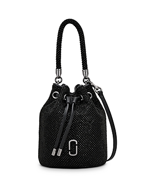 Shop Marc Jacobs The Rhinestone Crossbody Bucket Bag In Black/nickel