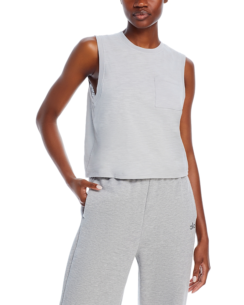 Shop Aqua Slub Jersey Muscle Tank - Exclusive In Harbor Mist