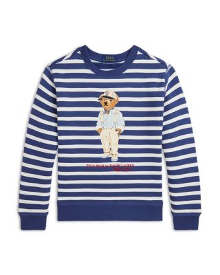 Ralph Lauren - Boys' Striped Polo Bear Fleece Sweatshirt - Big Kid