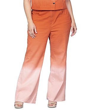 Shop Standards & Practices Plus Dip Dyed Jeans In Coral