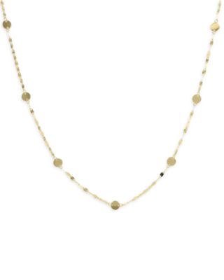 Moon & Meadow - 14K Yellow Gold Circle & Petali Chain Collar Necklace, 18"