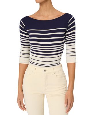 DL1961 - Striped Boatneck Top