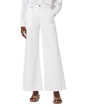Hudson Jodie Cropped Wide Leg Jeans In White In White