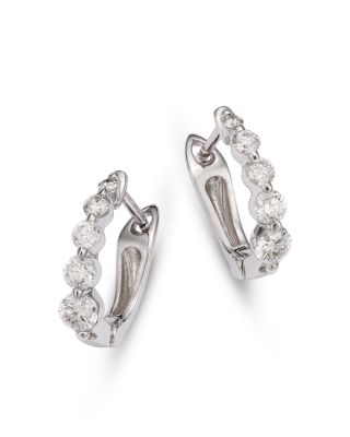 Bloomingdale's Fine Collection Diamond Huggie Hoop Earrings in 14K White Gold, 0.80 ct. t. w.