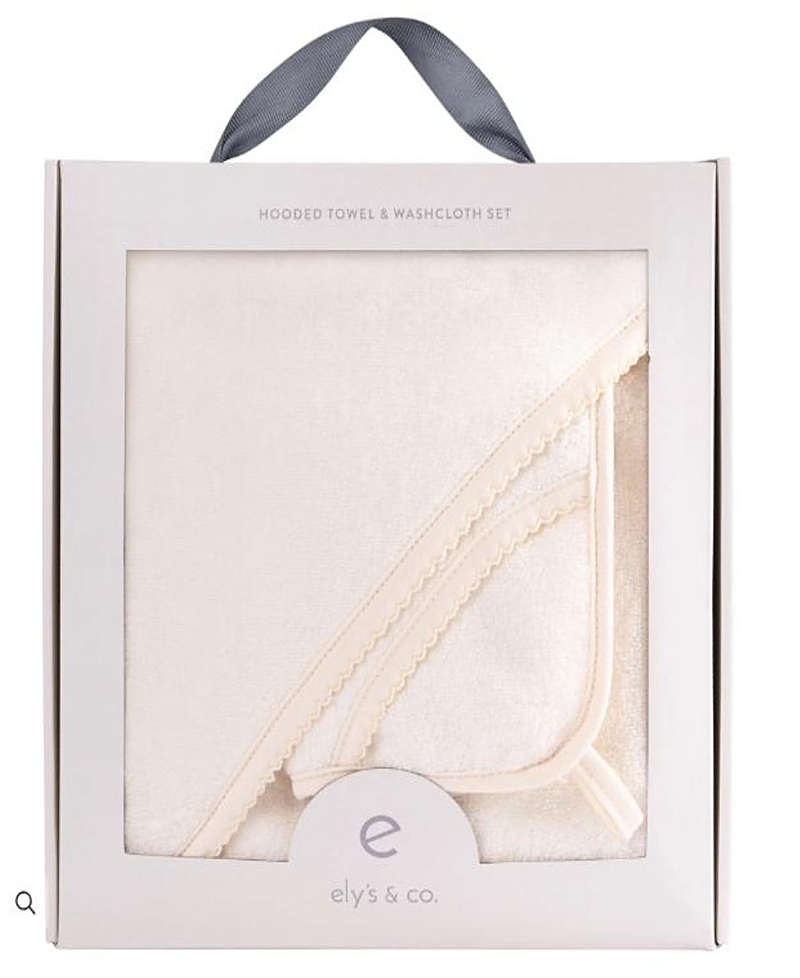 Ely's & Co. Unisex Hooded Towel & Washcloth - Baby
