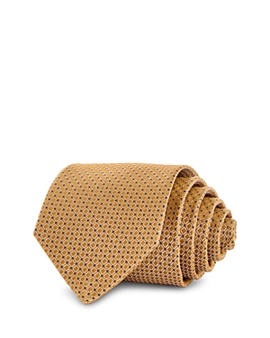 Shop The Men's Store At Bloomingdale's Micro Check Grid Silk Classic Tie - 100% Exclusive In Gold