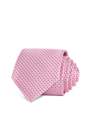 Shop The Men's Store At Bloomingdale's Micro Check Grid Silk Classic Tie - 100% Exclusive In Pink