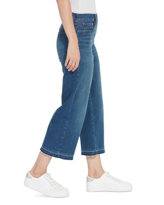Frances High Rise Cropped Wide Leg Jeans in Authentic Midwash