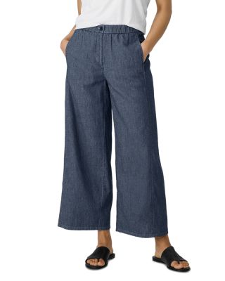 Eileen Fisher - Cotton Wide Leg Ankle Pants