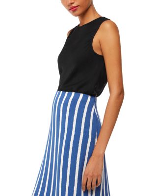 Crinkle Stripe Midi Skirt