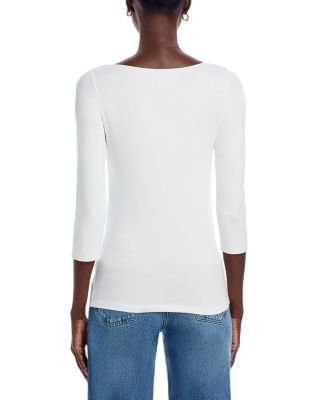 Boatneck Three Quarter Sleeve Top