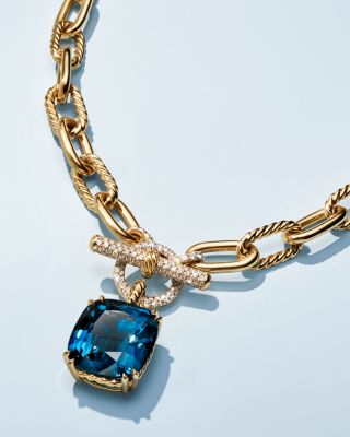 Marbella Pendant in 18K Yellow Gold with Gemstones, 22mm