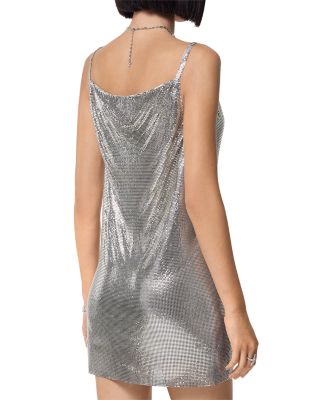 Aluminum Metal Mesh Mini Dress