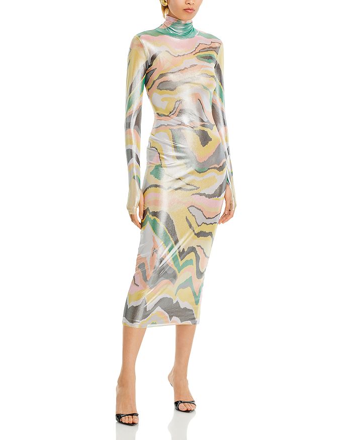 tiered open back midi dress