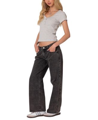 Kady Striped Henley Tee