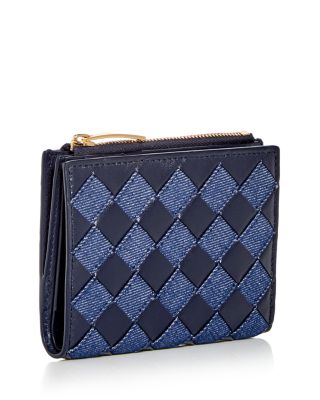 Bottega Veneta Intrecciato Leather & Denim Bifold Wallet
