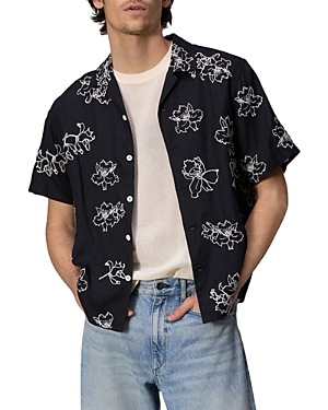 Shop Rag & Bone Avery Resort Embroidered Shirt In Black
