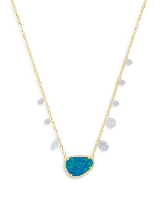 Meira T 14K White & Yellow Gold Opal & Diamond Dangle Pendant Necklace, 18-20