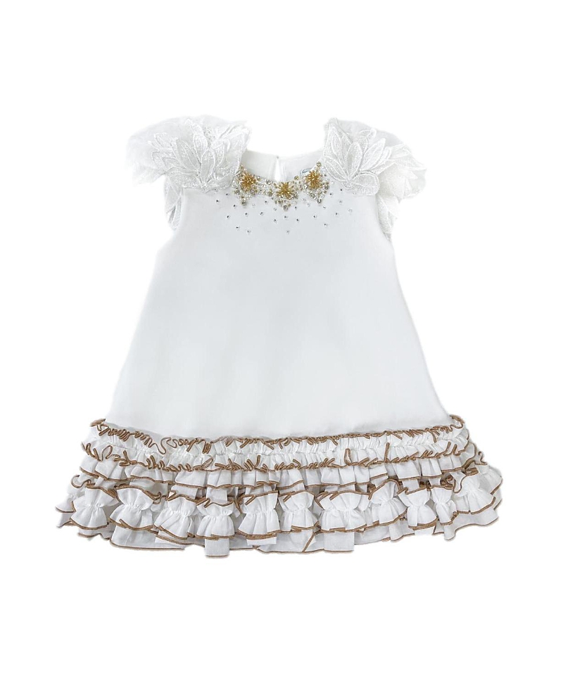 Petite Maison Kids Girls' Angelina White Feather Wings Dress - Baby, Little Kid, Big Kid