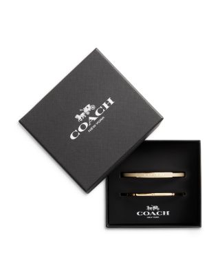 Pav&eacute; & Color Inlay Logo Bangle Bracelets, Set of 2