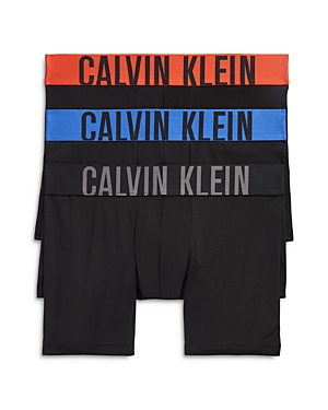 Shop Calvin Klein Intense Power Logo Waistband Micro Boxer Briefs, Pack Of 3 In Mdj Black