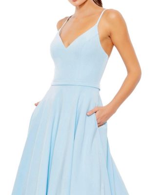 （US発）Mac Duggal AラインVネックボールドレス Pink Classic A-Line V-Neck Ballgown | Mac Duggal