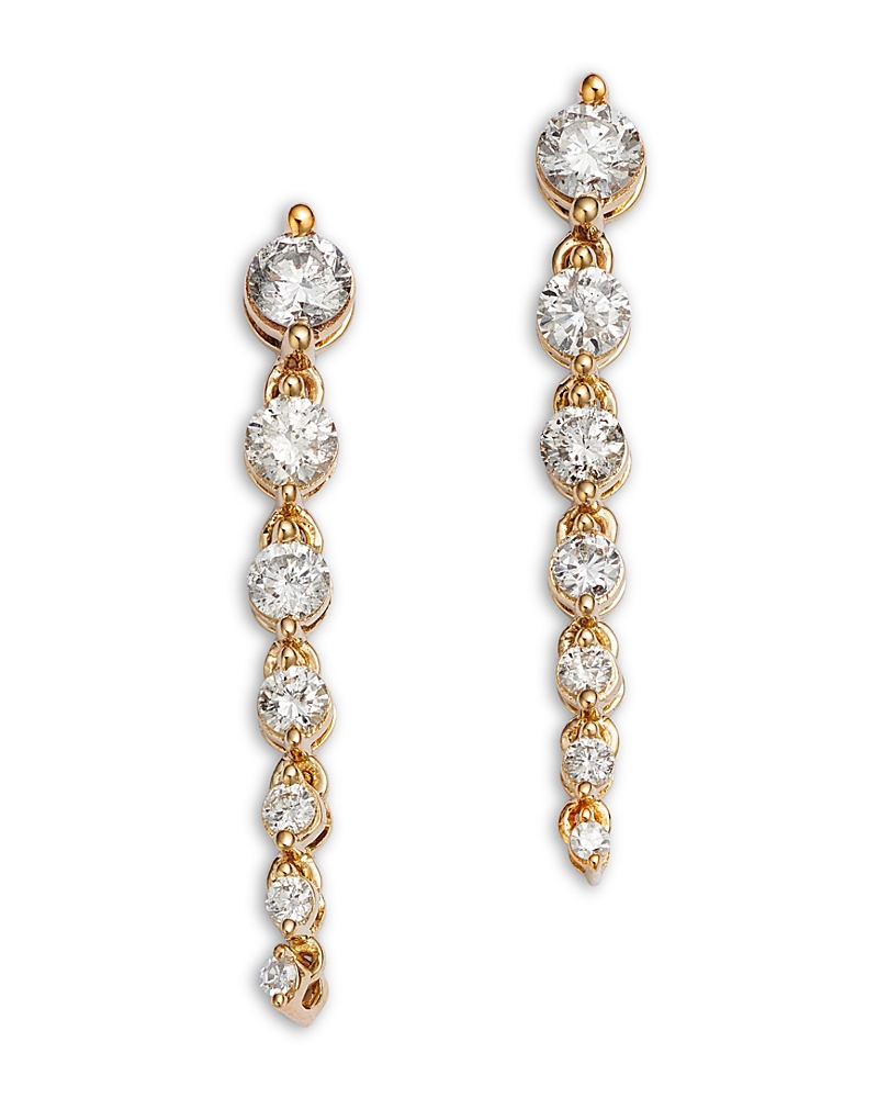 Bloomingdale's Fine Collection Diamond Graduated Linear Drop Earrings in 14K Yellow Gold, 0.5 tcw