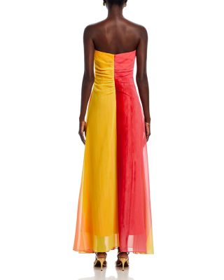 knee length dresses for ladies Ramy Brook Sunset Nava Swim Cover-Up Dress - Vivid Orange Stripe main image 1