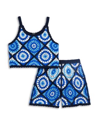 AQUA - Girls' Allover Crochet Top & Shorts, Big Kid - Exclusive