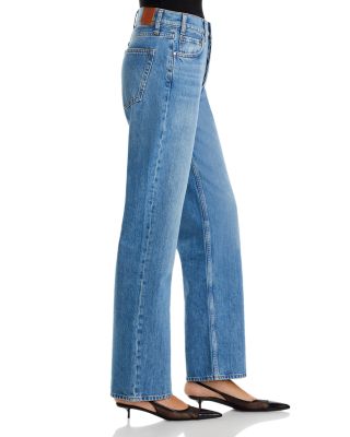 Gavin Mid Rise Long Jeans in Washed Blue