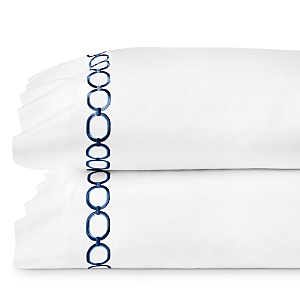 Sferra Catena Pillowcase, Set Of 2, King In White/navy