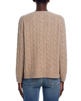 100% Cashmere Cable Knit Crewneck Sweater - Exclusive