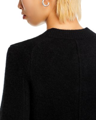 100% Cashmere Cropped Wide Sleeve Crewneck Cardigan - Exclusive