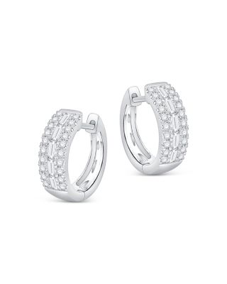 Bloomingdale's Fine Collection Diamond Hoop Earrings in 14K White Gold, 0.50 ct. t. w.