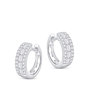 Diamond Hoop Earrings in 14K White Gold, 0.50 ct. t.w.