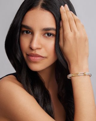 18K Yellow Gold & Sterling Silver Caviar Lux Diamond Loop Caviar Clip Bracelet - Exclusive