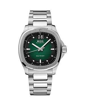 Mido Multifort Tv Big Date Watch, 41mm In Green/silver