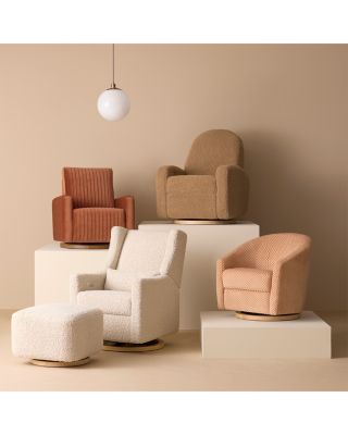 Nami Electronic Recliner and Swivel Glider Recliner in Faux Shearling with USB Port