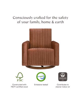 Poe Velvet Channeled Swivel Glider