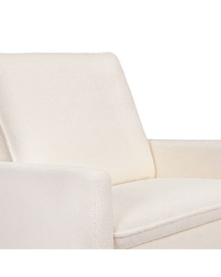 Cali Chantilly Fleece Pillowback Chair and a Half Glider With Light Wood Base