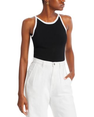 T Tahari - Contrast Trim Sleeveless Top