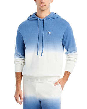 Shop Rta Cotton Knit Ombre Hoodie In Blue Gradient