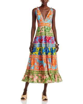 FARM Rio - Lace Garden Color Blocked Dress